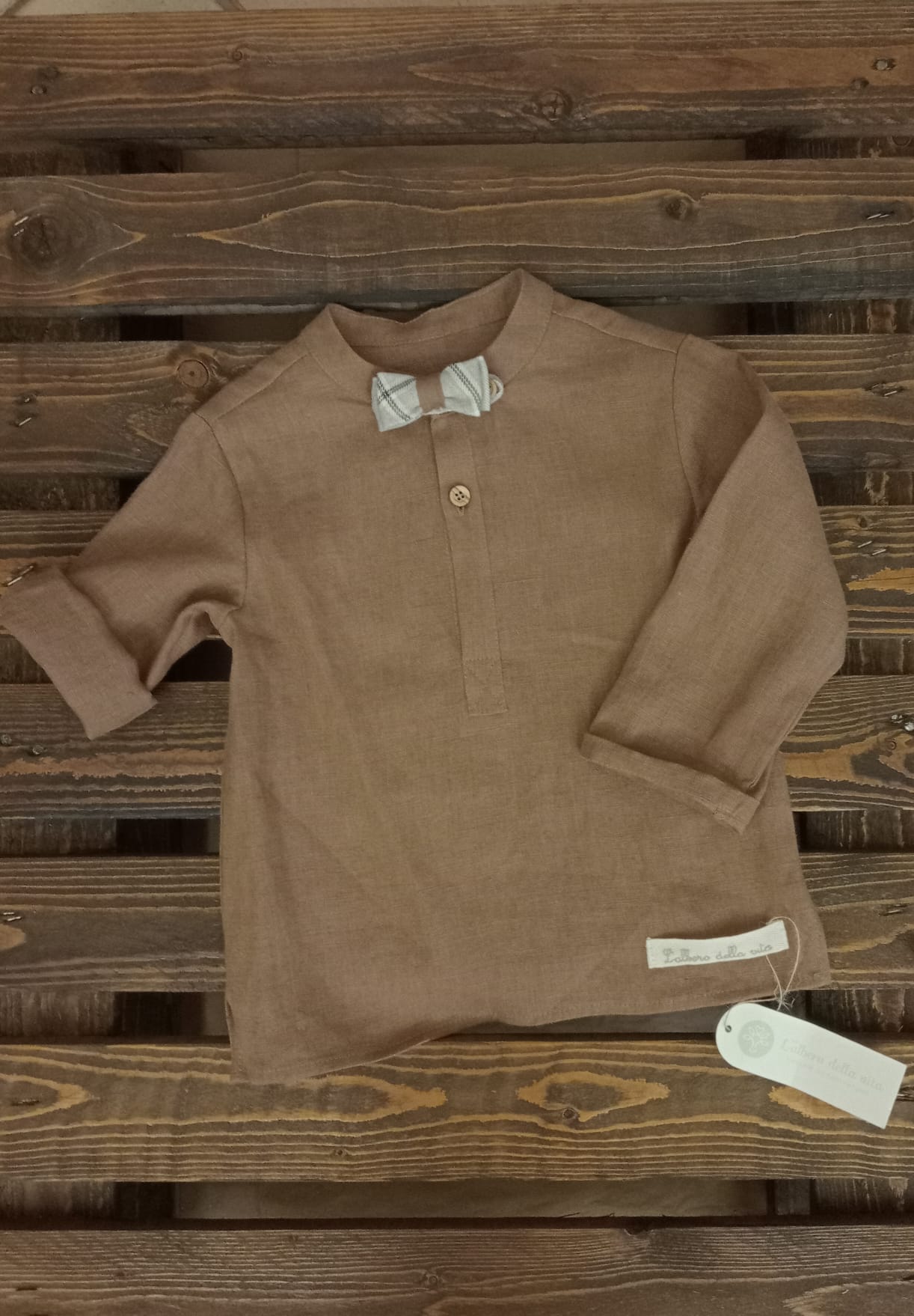 Camicia bambino coreana con papillon staccabile