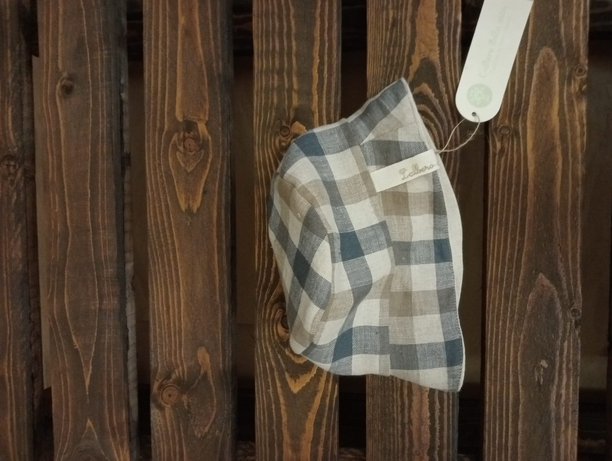 Cappello reversibile pescatore lino quadri