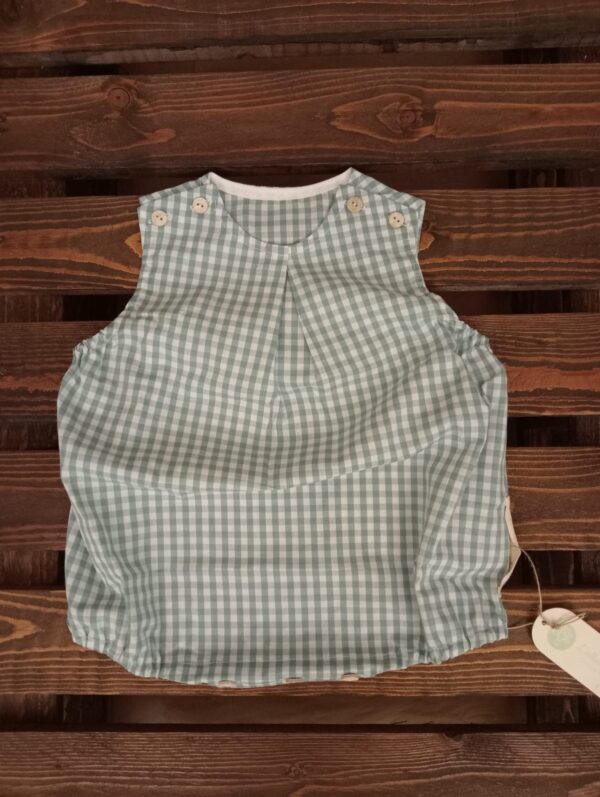 Pagliaccetto bambino vichy con doppi bottoni
