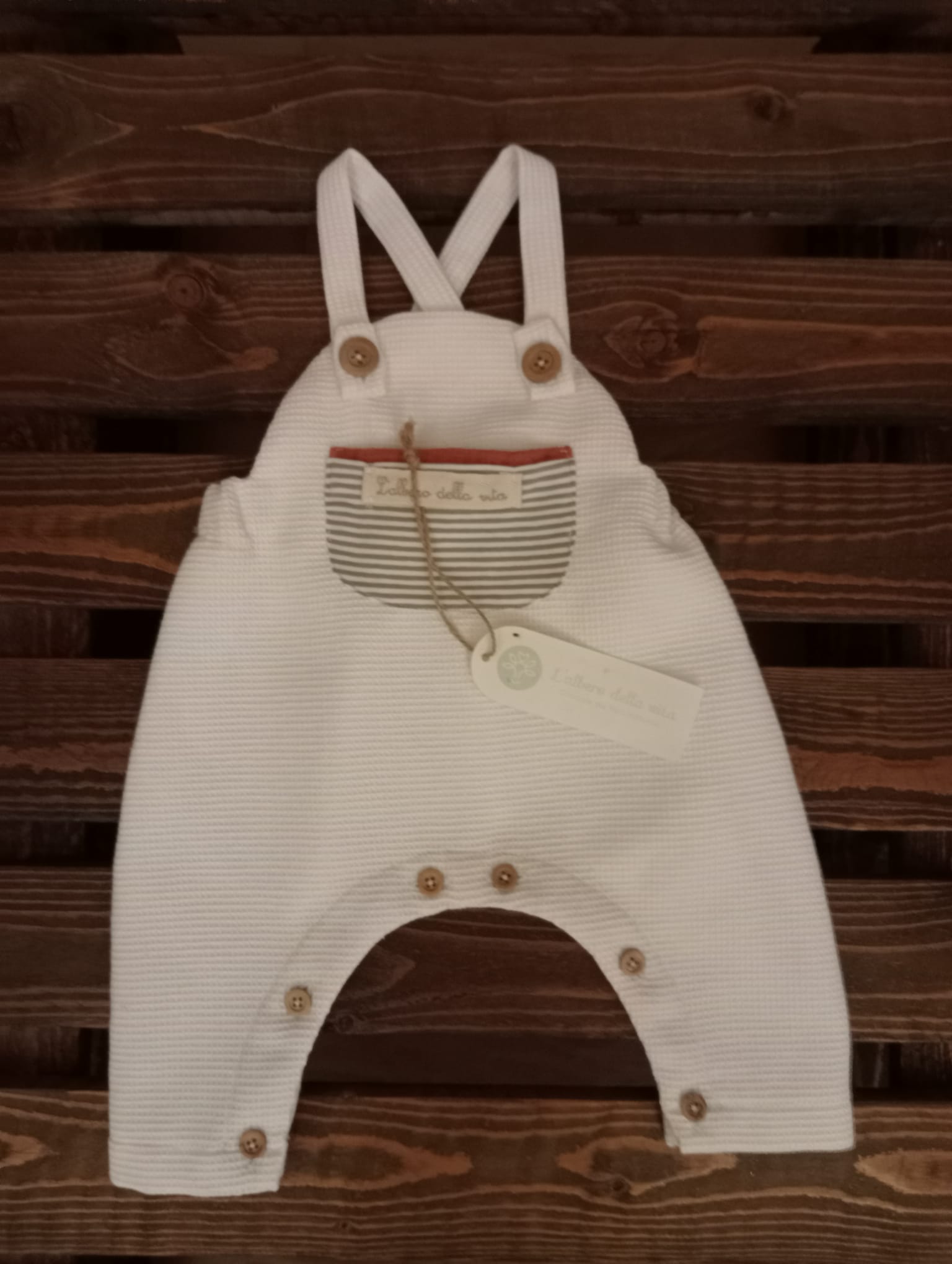 Salopette bambino nido d'ape
