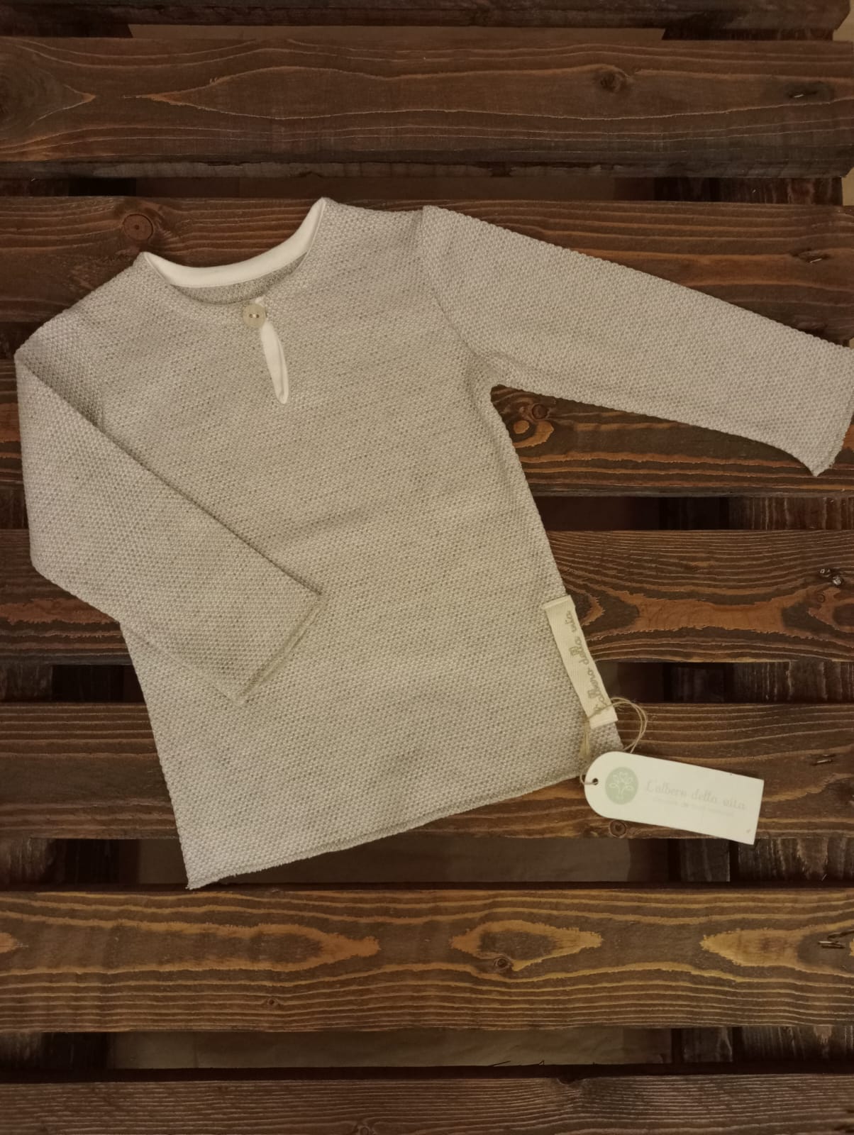 T-shirt bambino serafina manica lunga 1 bottone