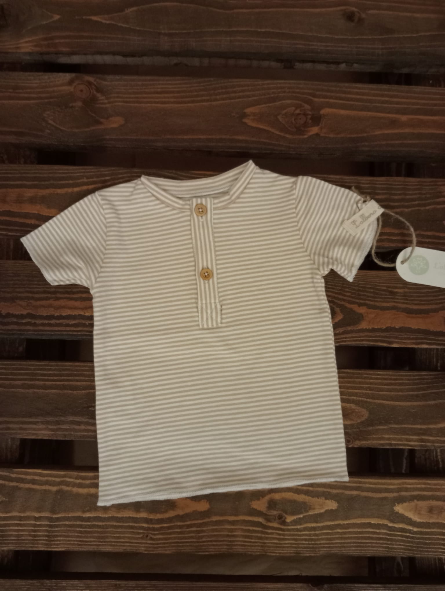 T-shirt bambino serafina mezza manica due bottoni