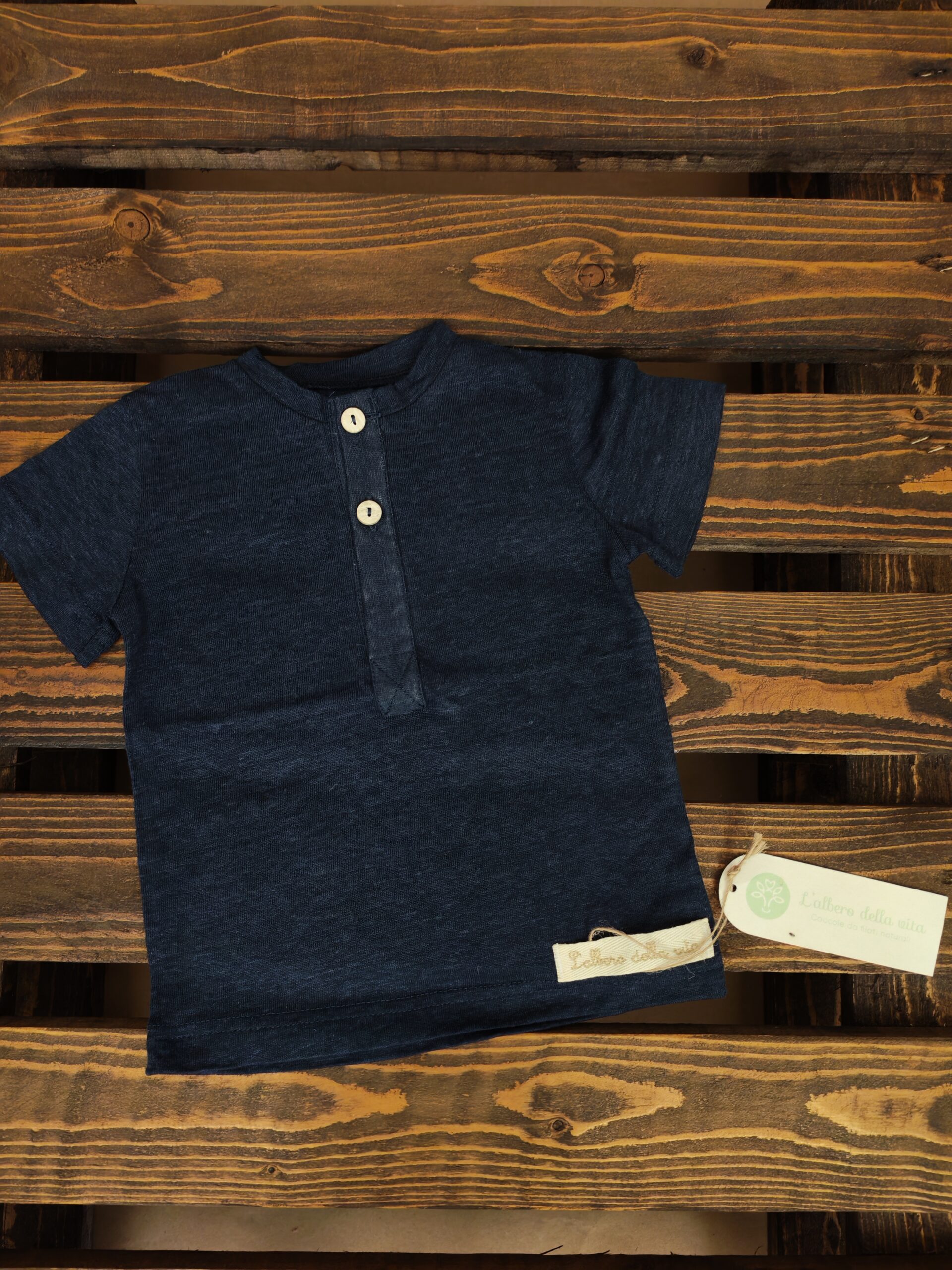 T-shirt bambino serafina mezza manica due bottoni basic